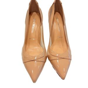 RON WHITE Caitlyn Pointed Toe Nude Pumps W/Mesh Sides Sz US 6.5 EU 37 NEW